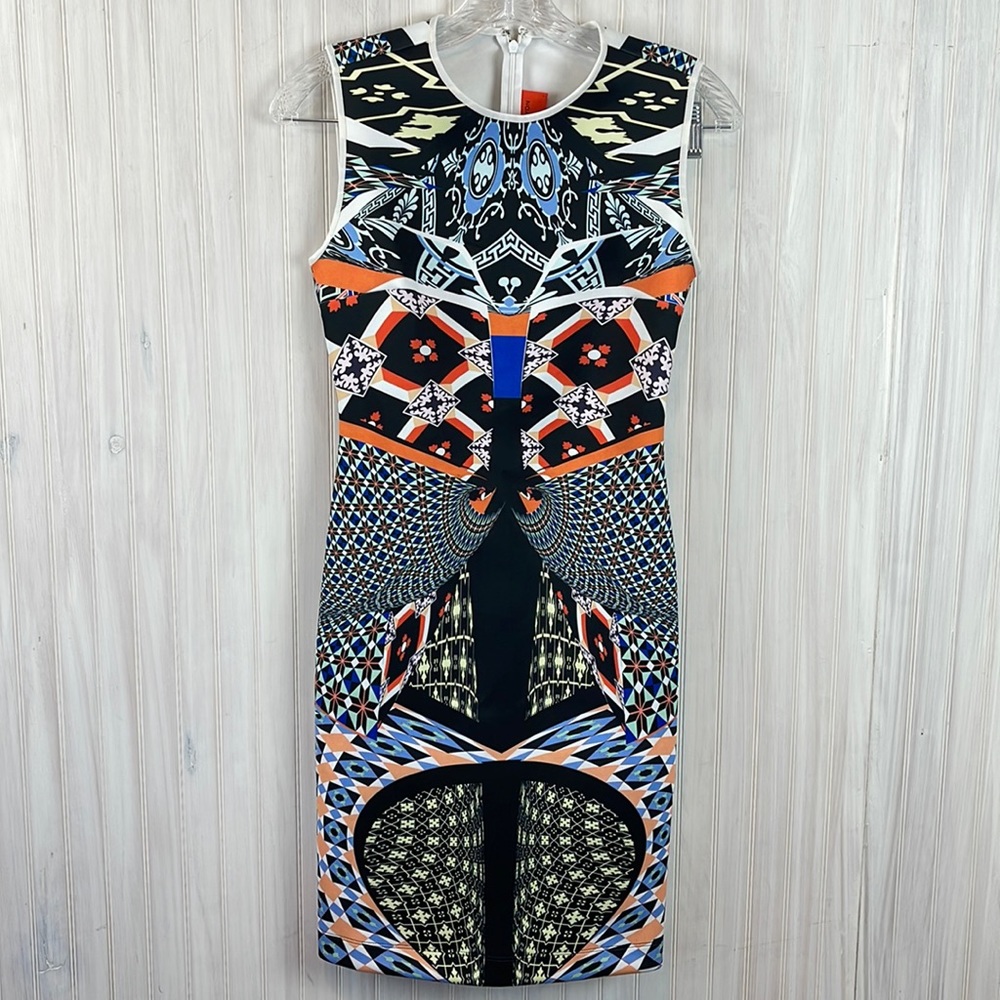 CLOVER CANYON NEOPRENE PRINTED BODY CON DRESS